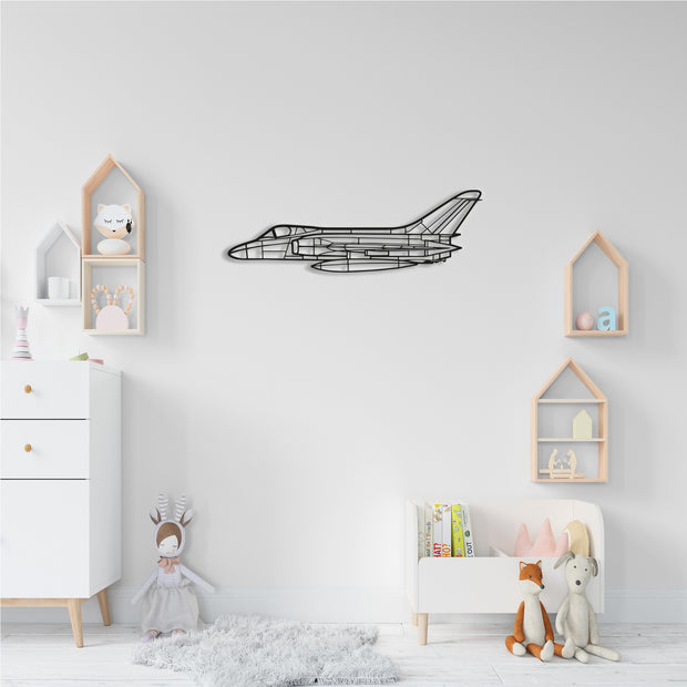 Douglas F4D Skyray Airplane Silhouette Metal Wall Art