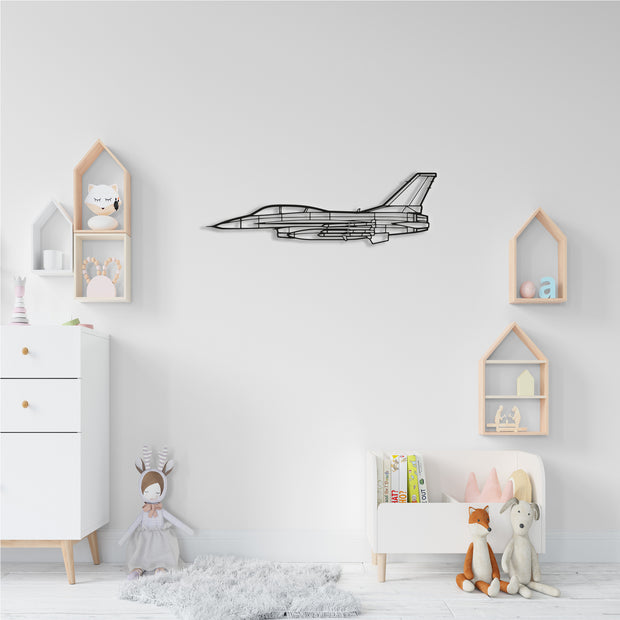 Lockheed Martin F-16D Airplane Metal Wall Art