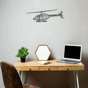 Bell 206B3 Helicopter Metal Wall Art