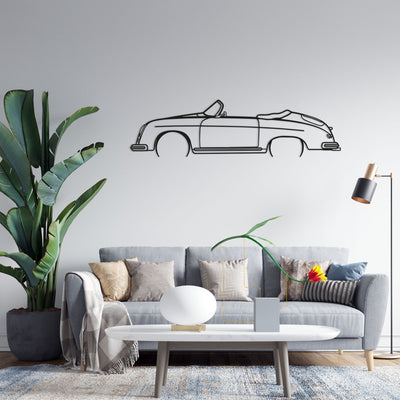 356 Speedster California Detailed Silhouette Metal Wall Art
