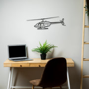 Bell 429 Hubschrauber-Wandkunst aus Metall