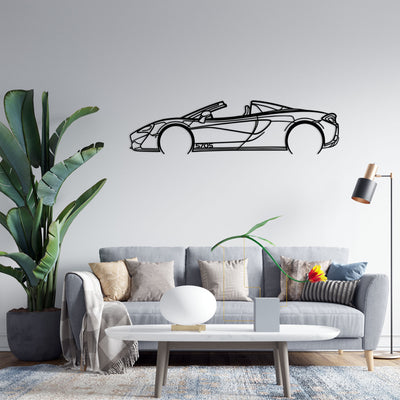 570S Cabrio Detaillierte Silhouette Metallwandkunst