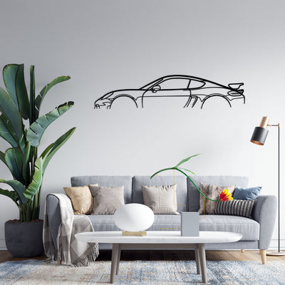 718 Cayman GT4 Silhouette Metal Wall Art