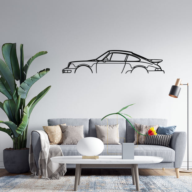 911 Turbo modèle 964 Silhouette Art mural en métal