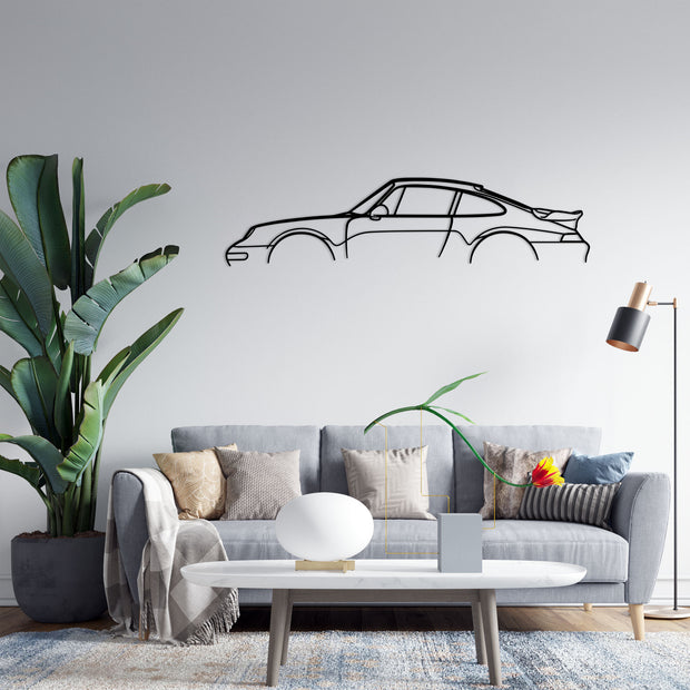 911 Turbo Modell 993 Silhouette Metallwandkunst