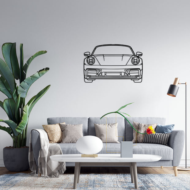 911 model 992 Front Silhouette Metal Wall Art