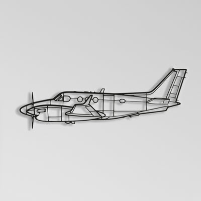 Beechcraft King Air C90 GTX Airplane Metal Wall Art
