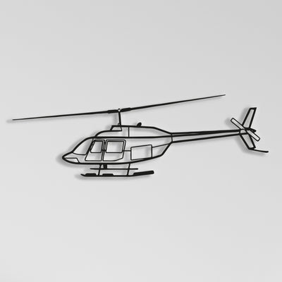 Bell 206B3 Helicopter Metal Wall Art