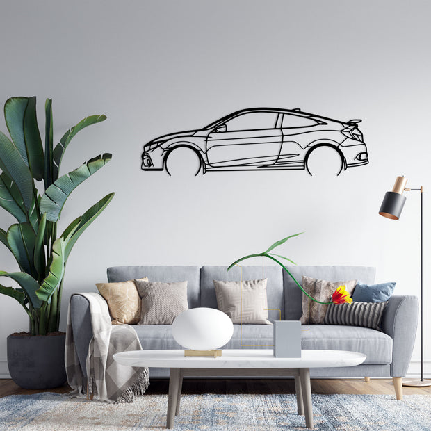 Civic Si Coupe Detailed Silhouette Metal Wall Art