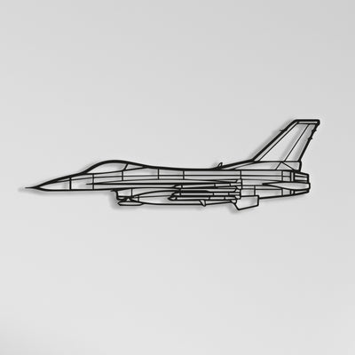 F-16C Missiles Airplane Metal Wall Art