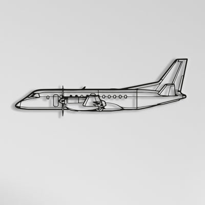 Saab 340B Plus Flugzeug Metall Wandkunst