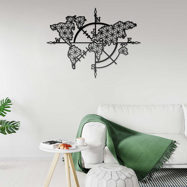 Geometric World Map Metal Wall Art for Home and Outside - Wall-Mounted  Geometric Metal Wall Decor - Drop Shadow 3D Effect Wall Decoration for  Living Room Bedroom - Walmart.com