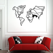 Faces Metal World Map Face,Metal Wall Decor, Home Metal Decor, Art Work, Wall Art, Metal Art, Wall Decoration , Home Art, Office Art