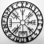 Vegvisir Wayfinder Metal Wall Art , Vegvisir Runic Compass Metal Wall Decor , Mur en métal suspendu , Cadeau de pendaison de crémaillère , Viking Compass Wall