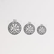 Vegvisir Wayfinder Metal Wall Art , Vegvisir Runic Compass Metal Wall Decor , Mur en métal suspendu , Cadeau de pendaison de crémaillère , Viking Compass Wall