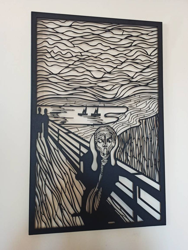 Edvard Munch - Scream Metal Wall Art,Edvard Munch - Skrik Metal Wall Decor, Metal Wall Art, Weltkarte, Housewarming Gift, Carte Du Monde