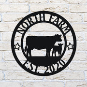 Cow Farm Sign, Calf Sign, Cow Farm Metal Sign, Metal Sign Farm, Last Name Sign, Family Name Sign Personalized