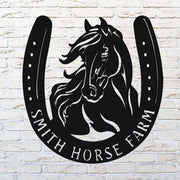 Pferdefarm-Metallschild, individuelles Metallschild für Bauernhof, Schild für Scheune, Metallschild für eine Ranch, Pferdefarm-Schild, Pferdefarm-Schild, Pferde-Wanddekoration