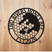 Benutzerdefiniertes Bienen-Motiv-Farmschild, Honigbienen-Schild, individuelles Bienen-Thema-Farmschild-Wandkunst, Honigbienen-Familienwand, Metallschild, individuelles Nachnamenschild