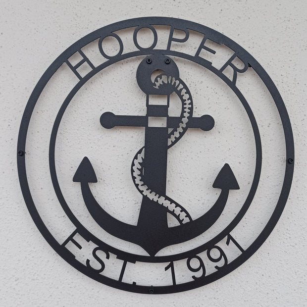 Anchor Sign, Nautical Decor, Beach Decor, Nautical Sign, Anchor Name Sign, Anchor Sign Metal, Anchor Wall Decor