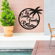 Panneau de piscine familial personnalisé, panneau de palmier de piscine, panneau de cabane dans les arbres, panneau de nom de famille, panneau de nom de famille
