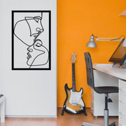 The Kissing Lovers, Minimalist Wall Art, Bedroom Wall Art, Bedroom Decor