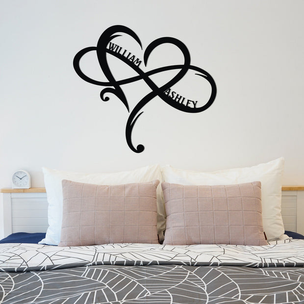 Personalized Metal Infinity Heart Sign, Infinity Symbol and Heart Wall Decor, Love Sign, Infinity Sign