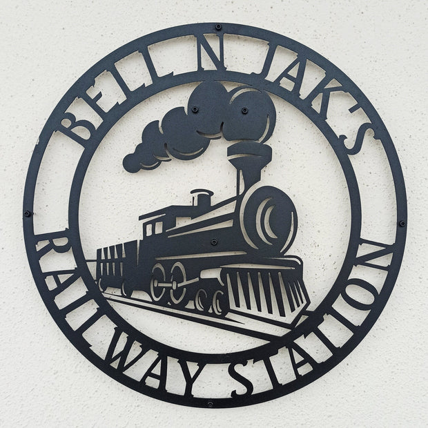 Railroad signs, Railway Sign, Train Sign, Train Room, Train Decor