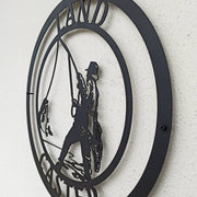 Angelschild, Fisch-Metallkunstschild, Fischerschild, Fischdekoration, Angeldekoration