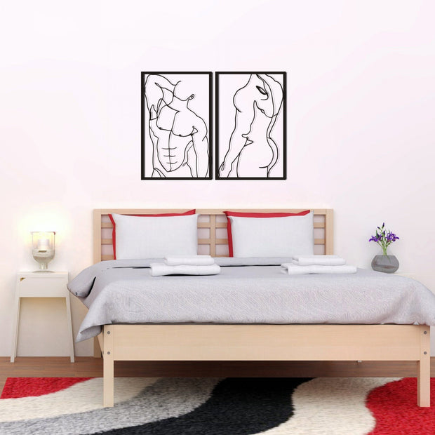 Nackte Männer Metall-Wandkunst, 2er-Set, Metall-Wandbehang, minimalistische Wandkunst, Schlafzimmer-Wandkunst, Schlafzimmerdekoration, BEINANTANG