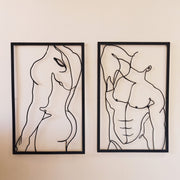 Naked Men Metal Wall Art, Set of 2, Metal Wall Hanging, Minimalist Wall Art, Bedroom Wall Art, Bedroom Decor, BEINANTANG