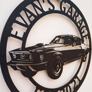 Ford Mustang Metal Sign, 1967 mustang, Garage Sign, Car Sign