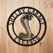 Panneau métallique Shelby, Shelby Cobra, Shelby GT500, Ford Shelby, panneau métallique Ford Mustang, panneau de garage, panneau de voiture