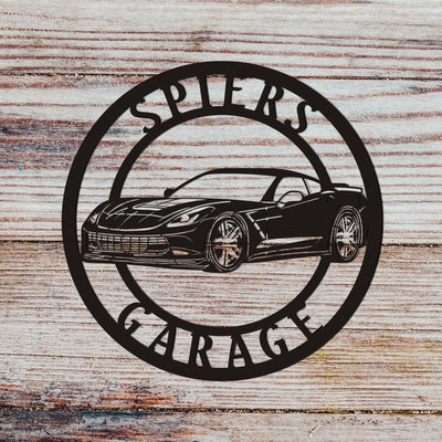 Corvette C7 Metallschild, Chevrolet Schild, Garagenschild,