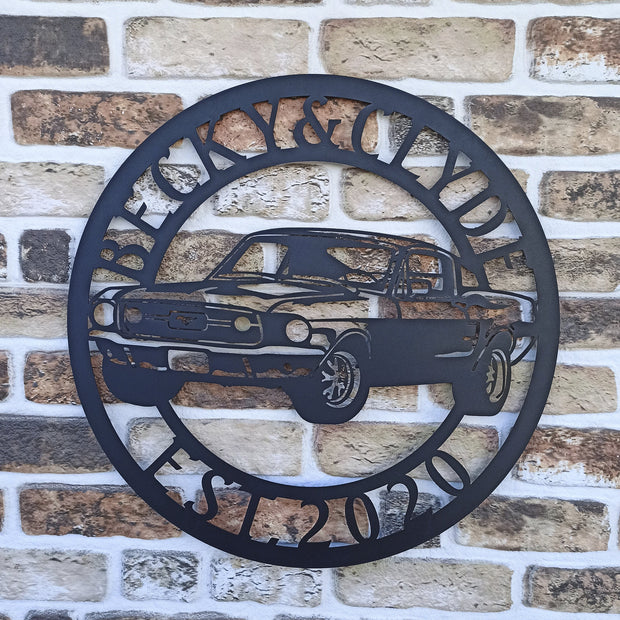 Ford Mustang Metal Sign, Mustang 1968, Panneau de garage, Panneau de voiture