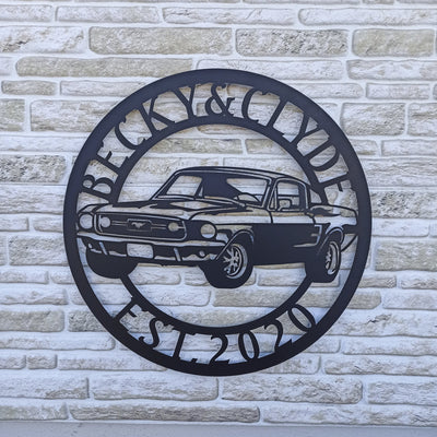 Ford Mustang Metal Sign, 1968 mustang, Garage Sign, Car Sign