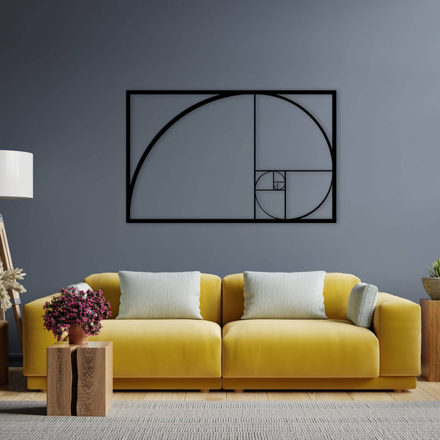 Golden Ratio Metal Wall Art , Golden Ratio Metal Wall Decor , Fibonacci Metal Wall Sign , Living Room Art Work , Home Decoration , Fibo Sign
