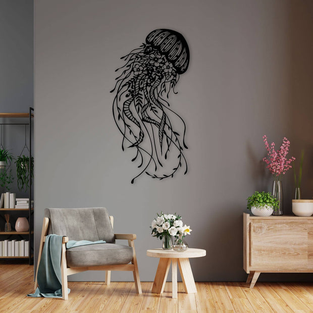 Jellyfish Metal Wall Art ,Marine Metal Wall Sign , Holiday Home Metal Wall Decor, Sea Life Wall Art , Jellyfish Art Work , Home Decoration