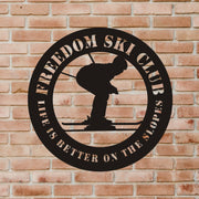 Personalisiertes Schnee-Ski-Schild, Schnee-Skifahrer-Geschenke mit Namen, Schnee-Ski-Resort-Geschenk, Schnee-Ski-Lodge-Dekor, Skifahren-Wohndekoration, Ski-Club, Ski-Dekor