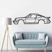 911 Turbo Model 930 Silhouette Metal Wall Art