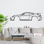 911 GT3 RS Silhouette Metallwandkunst