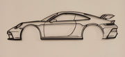 Art mural en métal silhouette 911 GT3 RS