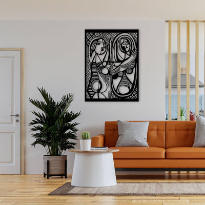 Pablo Picasso Mädchen vor einem Spiegel Metall-Wandkunst, Picasso-Metall-Wanddekoration, Einweihungsgeschenk, Arbeitsplatz-Wanddekoration, Kunstwerk