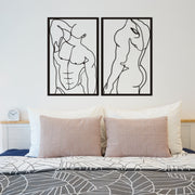 Naked Men Metal Wall Art, Set of 2, Metal Wall Hanging, Minimalist Wall Art, Bedroom Wall Art, Bedroom Decor, BEINANTANG