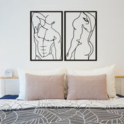 Art mural en métal pour hommes nus, ensemble de 2, tentures murales en métal, art mural minimaliste, art mural de chambre à coucher, décor de chambre à coucher