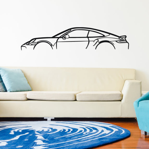 911 Turbo S 992 Silhouette Metal Wall Art