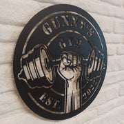 Personalisiertes Fitness-Themen-Wandschild aus Metall, personalisiertes Fitness-Themen-Wandschild, individuelles Fitness-Namensschild, personalisiertes Fitnessstudio-Wanddekor, individuelles Fitnessstudio