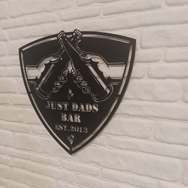 Benutzerdefiniertes Bar-Thema-Metallwandschild, benutzerdefiniertes Bierflaschen-Familiennamensschild, Bar-Bier-Thema-Metallschild, benutzerdefinierte Pub-Wanddekoration, Mancave-Schild