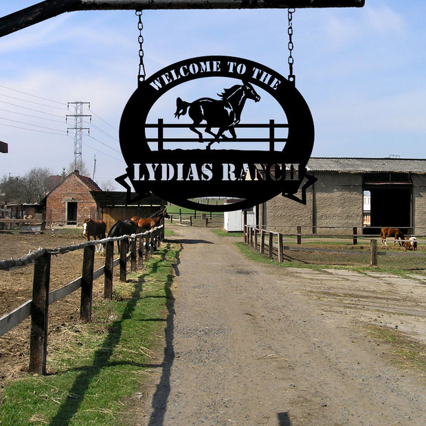 Signe personnalisé de mur de thème de ferme de cheval, art personnalisé de mur de ferme de thème de cheval, signe personnalisé de ferme, signe personnalisé en métal de cheval