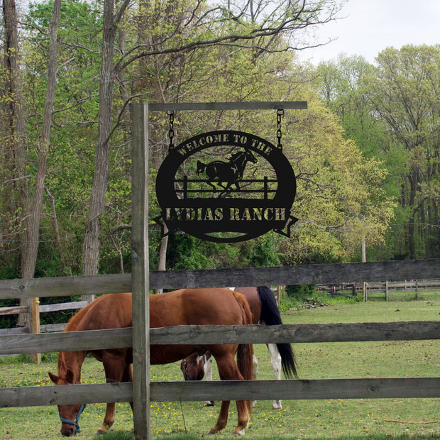 Signe personnalisé de mur de thème de ferme de cheval, art personnalisé de mur de ferme de thème de cheval, signe personnalisé de ferme, signe personnalisé en métal de cheval